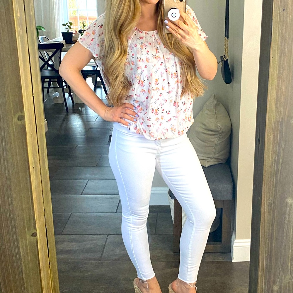 White Floral Shirt